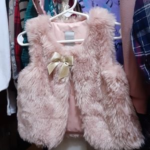 Pink fur vest